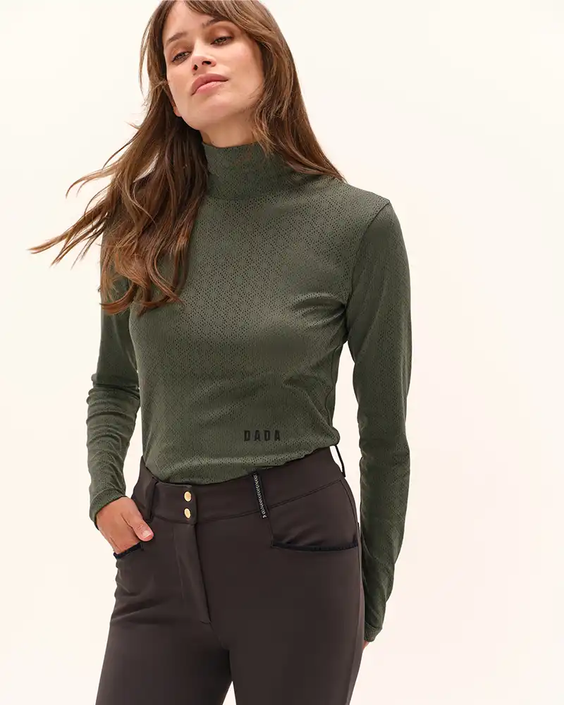 Calder - T-Shirt technique perforé d'équitation col montant - Image 10