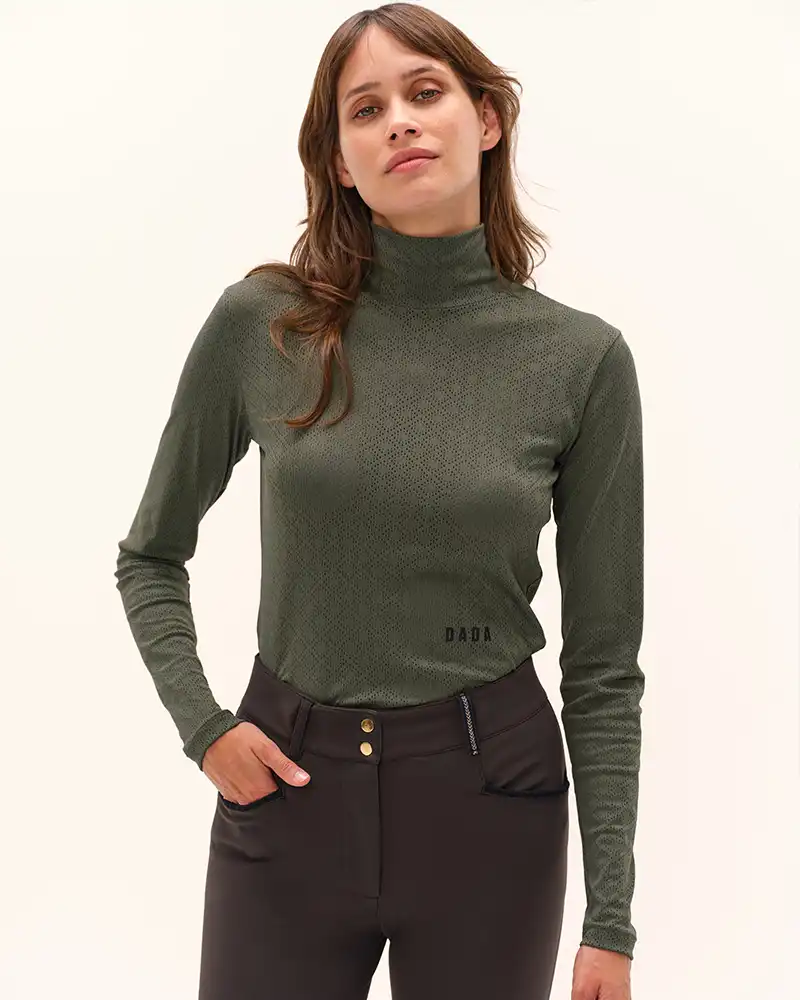 Calder - T-Shirt technique perforé d'équitation col montant - Image 12