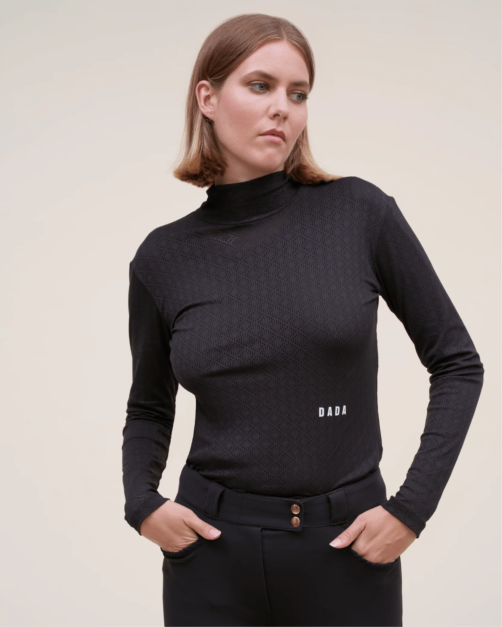 Calder - T-Shirt technique perforé d'équitation col montant - Image 19