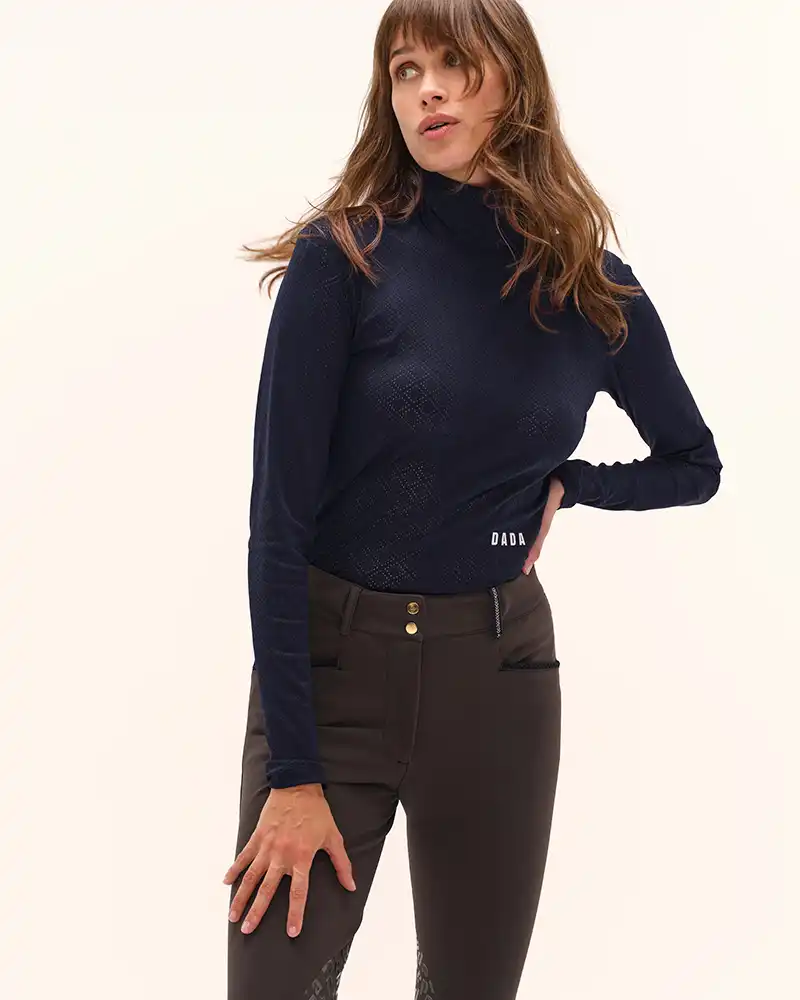 Calder - T-Shirt technique perforé d'équitation col montant - Image 4