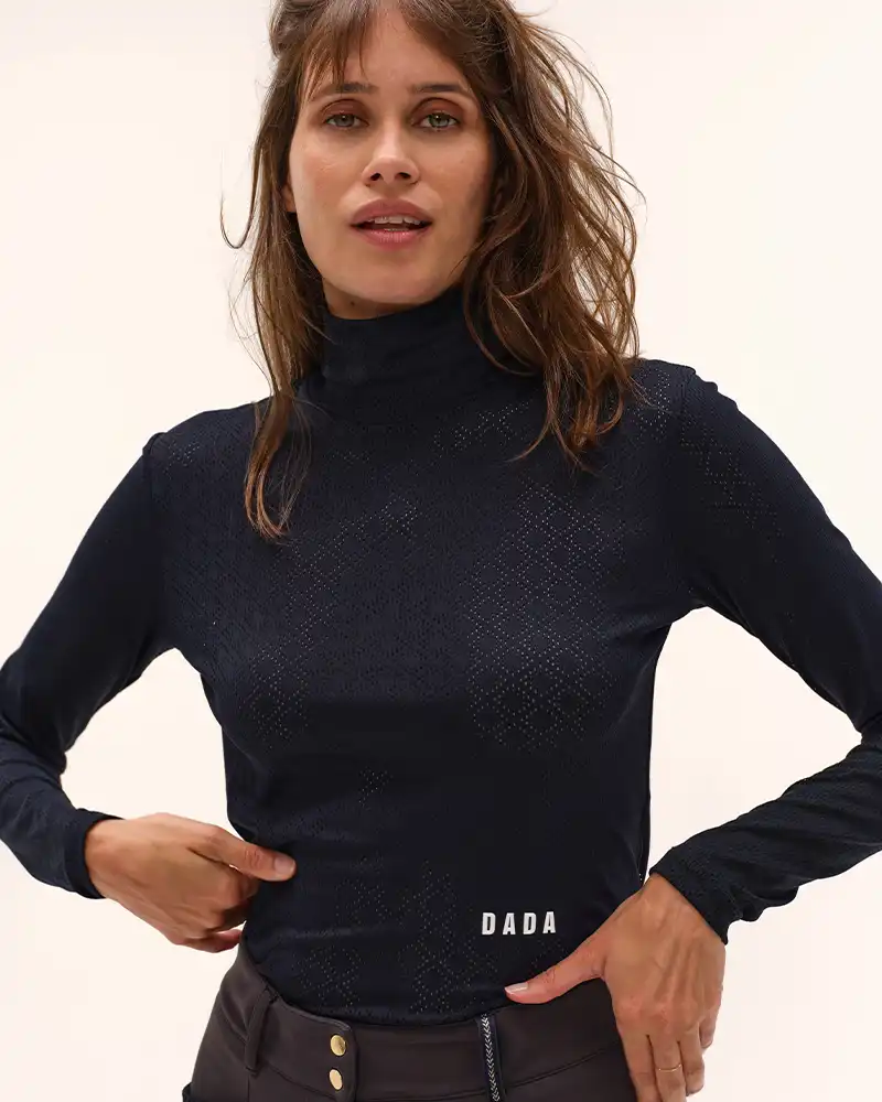 Calder - T-Shirt technique perforé d'équitation col montant - Image 6